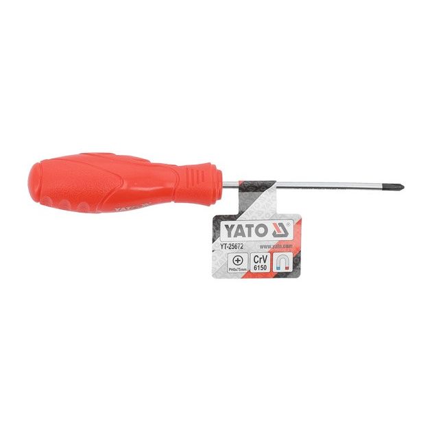 Викрутка YATO PH0, хрестоподібний шліц, 75 мм [24/288], фото , изображение 3 | SNABZHENIE.com.ua
