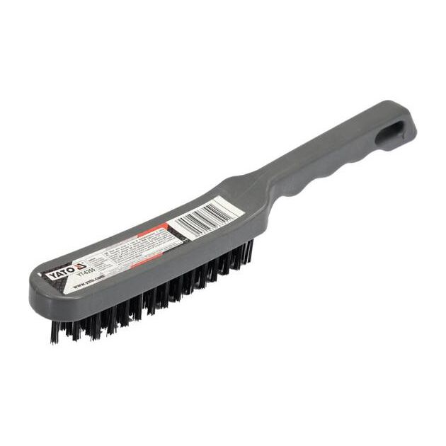 Щітка дротяна сталева YATO: 5-рядна, пластикова ручка, фото , зображення 2 | SNABZHENIE.com.ua