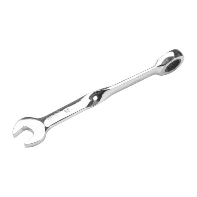 Ключ ріжково-накидний, кручений 90° з тріщаткою YATO : М= 13 x 182 мм, HRC 40-45, Cr-V [25/150], фото , зображення 2 | SNABZHENIE.com.ua