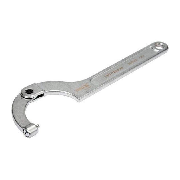 Ключ гаковий з носиком YATO, M=80-120мм, L=340мм, CrV [5/10], фото , изображение 2 | SNABZHENIE.com.ua