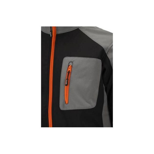Рабочая куртка SOFTSHELL YATO M, черно-серая, 3 кармана, фото , изображение 9 | SNABZHENIE.com.ua