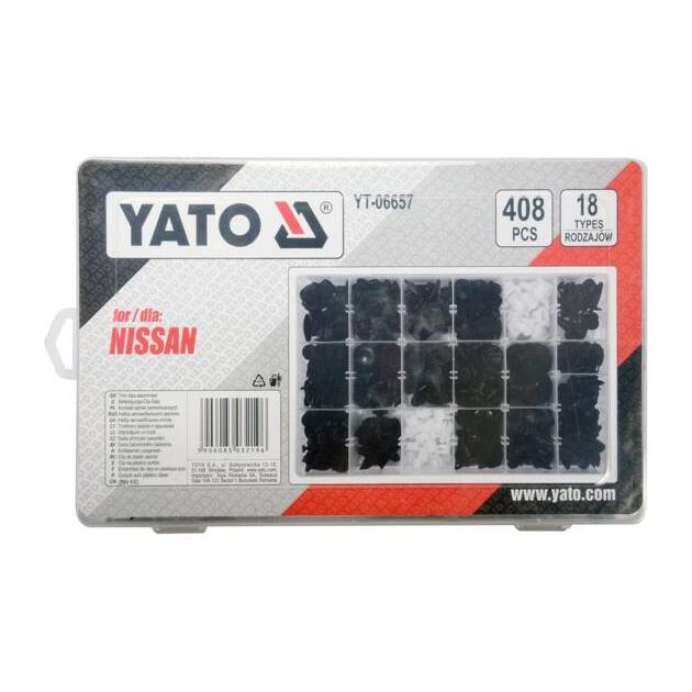 Набір кріплень обшивки NISSAN YATO, 18 типоразмерів, 418 шт (YT-06657), фото , зображення 3 | SNABZHENIE.com.ua Набір кріплень обшивки NISSAN YATO, 18 типоразмерів, 418 шт (YT-06657), фото , зображення 3 | SNABZHENIE.com.ua