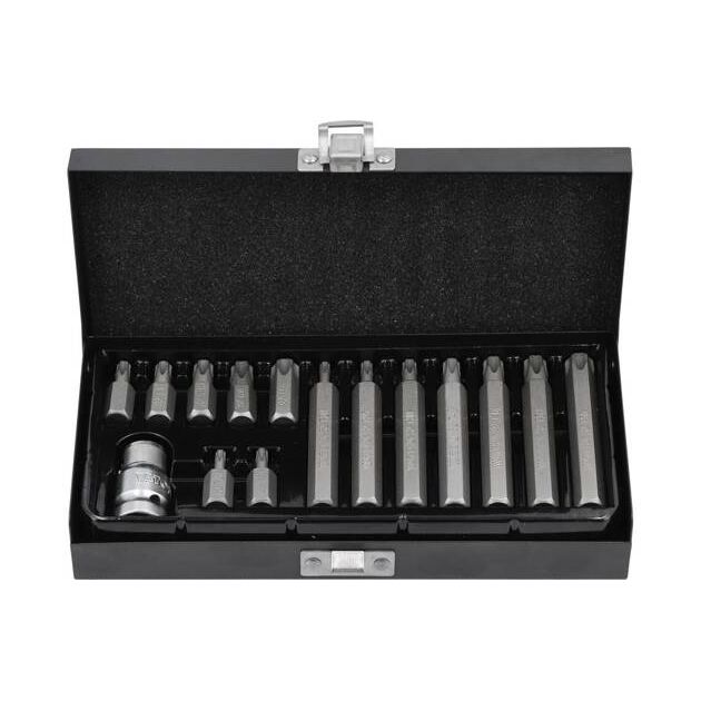 Набор бит TORX SECURITY + переходник ½ Т20-Т55, 15 шт. YATO (YT-0417), фото , изображение 3 | SNABZHENIE.com.ua