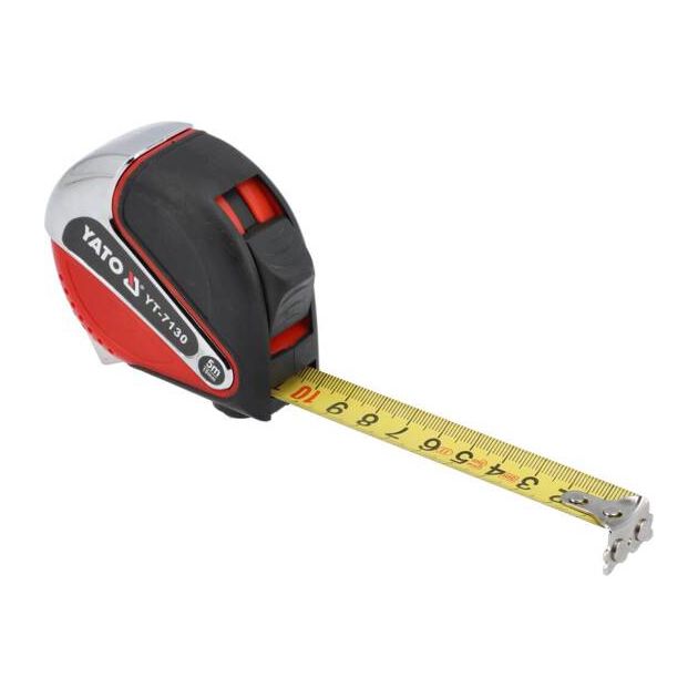 Рулетка зі сталевою лезою та магнітним наконечником 5 м х 19 мм YATO (YT-7130), фото , зображення 5 | SNABZHENIE.com.ua