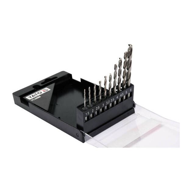 Набір сверел по металу YATO 1.5 - 6 мм, HEX-1/4, для нержавіючої та конструкційної сталі, 10 шт в футлярі (YT-44888), фото , зображення 3 | SNABZHENIE.com.ua Набір сверел по металу YATO 1.5 - 6 мм, HEX-1/4, для нержавіючої та конструкційної сталі, 10 шт в футлярі (YT-44888), фото , зображення 3 | SNABZHENIE.com.ua