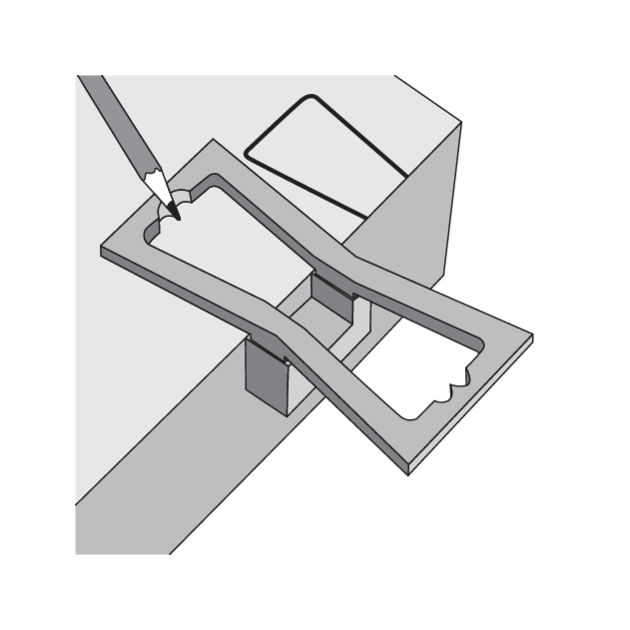 Шаблон розмічальний YATO контур "ластівковий хвіст" зі шкалою, 64х 23х 18 мм, фото , зображення 5 | SNABZHENIE.com.ua