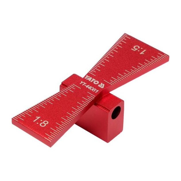 Шаблон YATO "ластівковий хвіст" зі шкалою, 64х23х18 мм, фото , изображение 3 | SNABZHENIE.com.ua