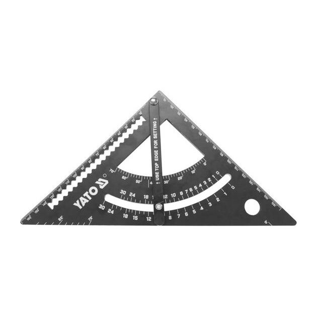 Кутник алюмінієвий 90°-45°-45° YATO l= 170 мм з транспортиром і стрілкою, фото , зображення 3 | SNABZHENIE.com.ua