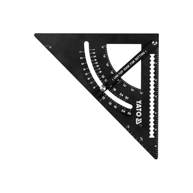 Кутник алюмінієвий 90°-45°-45° YATO l= 170 мм з транспортиром і стрілкою, фото , зображення 6 | SNABZHENIE.com.ua