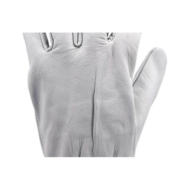 Рабочие перчатки белые с красной кромкой YATO, хлопок + кожа, р. 10, фото , изображение 9 | SNABZHENIE.com.ua