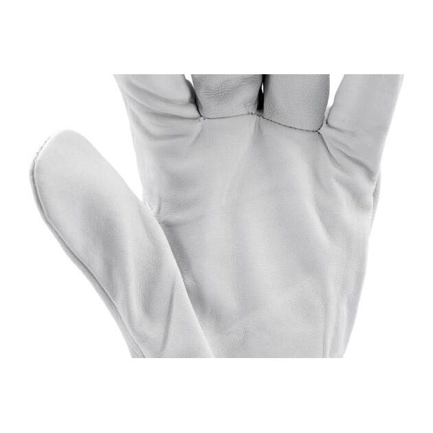 Рабочие перчатки белые с красной кромкой YATO, хлопок + кожа, р. 10, фото , изображение 11 | SNABZHENIE.com.ua