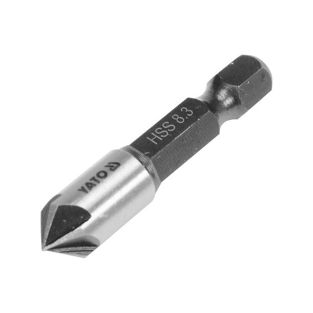 Зенкер конічний по металу YATO HSS, 8.3 мм, l = 40 мм, 5 кромок, HEX 1/4 (YT-44722), фото , зображення 3 | SNABZHENIE.com.ua Зенкер конічний по металу YATO HSS, 8.3 мм, l = 40 мм, 5 кромок, HEX 1/4 (YT-44722), фото , зображення 3 | SNABZHENIE.com.ua
