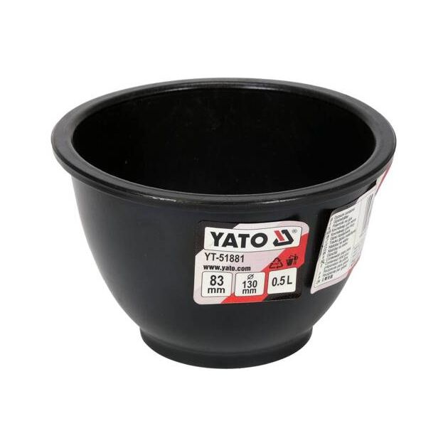 Глечик гумовий YATO для гіпсу, об'єм 0,5 л, Ø 130 мм, H 83 мм, фото , изображение 3 | SNABZHENIE.com.ua