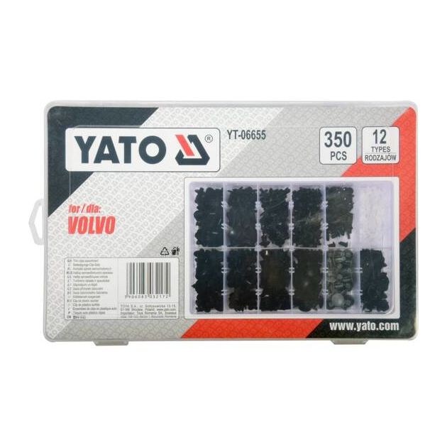Крепления обшивки VOLVO YATO, 350 шт, 12 типоразмеров (YT-06655), фото , изображение 3 | SNABZHENIE.com.ua Крепления обшивки VOLVO YATO, 350 шт, 12 типоразмеров (YT-06655), фото , изображение 3 | SNABZHENIE.com.ua