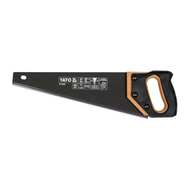 Ножівка по дереву YATO 400 мм, 7 зубів, полотно 1 мм, PTFE, фото , изображение 2 | SNABZHENIE.com.ua