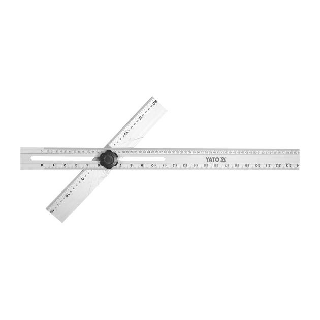 Уголок алюмінієвий YATO з 2-х лінійок, з метричними та дюймовими шкалами, 600 x 360 мм (YT-70791), фото , зображення 3 | SNABZHENIE.com.ua