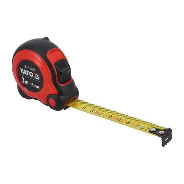 Рулетка YATO 3 м x 16 мм, сталь, нейлоновое покрытие, двойная блокировка, фото , изображение 5 | SNABZHENIE.com.ua