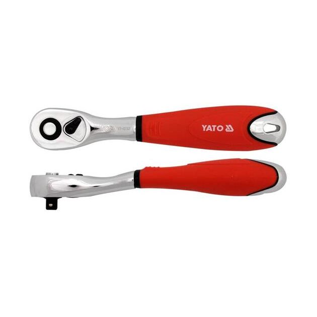 Тріщатка YATO M=1/4 (6,3 мм), L=155 мм, з шарніром, вигнута ручка, фото , изображение 3 | SNABZHENIE.com.ua