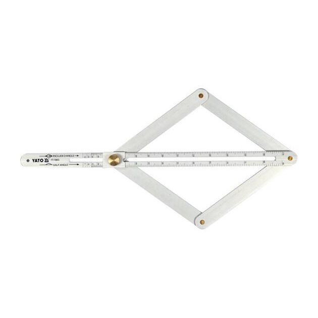 Угломір алюмінієвий на шарнірах YATO зовнішній / внутрішній діапазони - 10-170 ° / 5-85 °, l = 380 мм (YT-70853), фото , зображення 3 | SNABZHENIE.com.ua