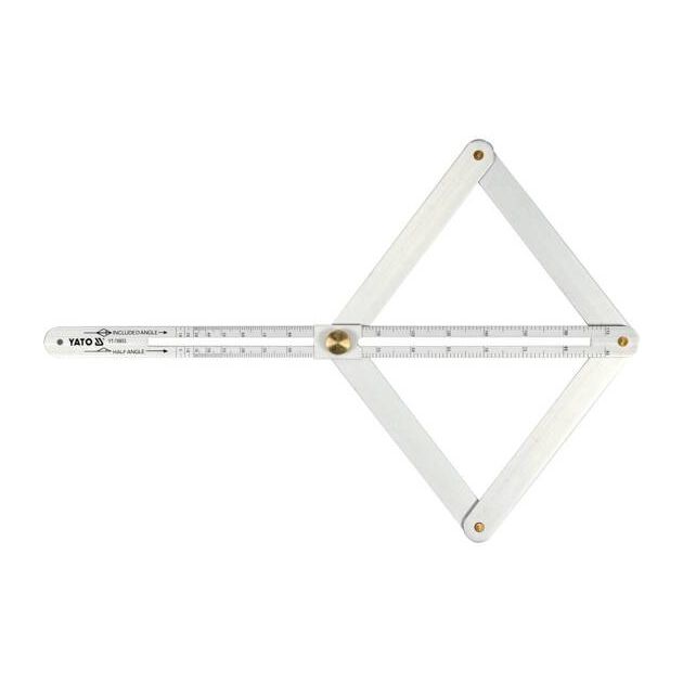 Угломір алюмінієвий на шарнірах YATO зовнішній / внутрішній діапазони - 10-170 ° / 5-85 °, l = 380 мм (YT-70853), фото , зображення 5 | SNABZHENIE.com.ua
