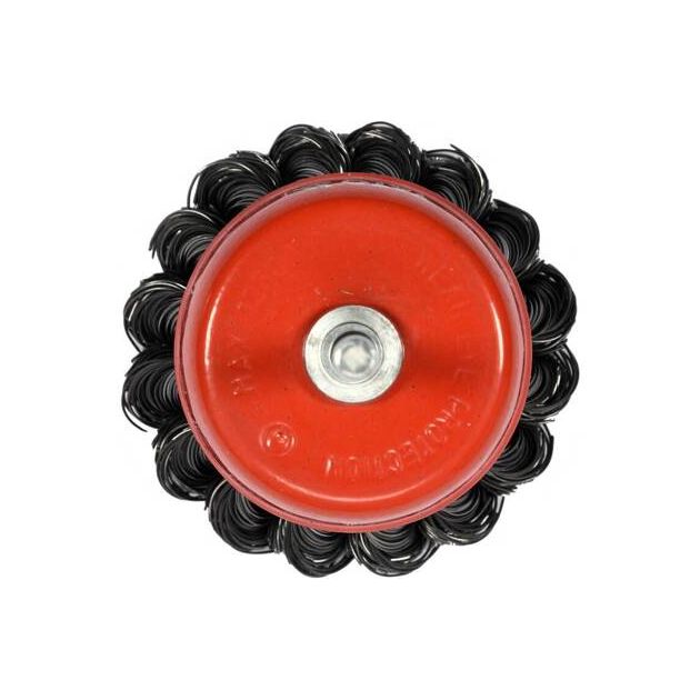 Щетка зачистная стальная чашка 65 мм YATO с хвостовиком 6 мм, фото , изображение 3 | SNABZHENIE.com.ua