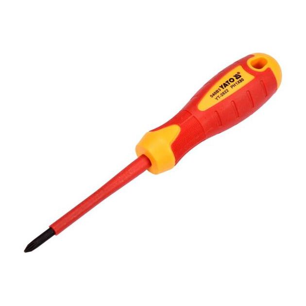 Диэлектрическая отвертка PH1, 80 мм, до 1000V YATO (YT-2822), фото , изображение 3 | SNABZHENIE.com.ua