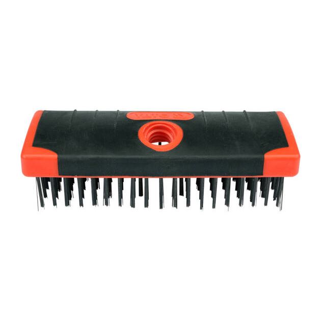 Щітка дротяна сталева YATO: 6-рядна, L=180 x 65 мм, пластикова, фото , зображення 3 | SNABZHENIE.com.ua