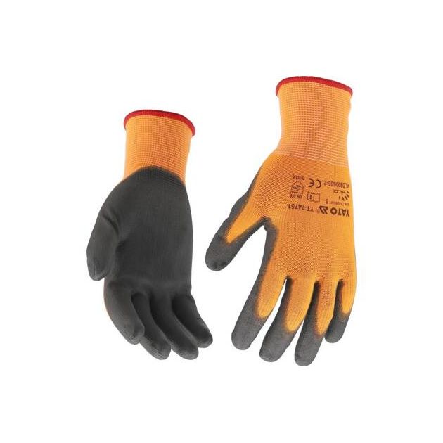 Рабочие рукавицы YATO размер 10 с полиуретановой оболочкой, для смартфона, фото , изображение 3 | SNABZHENIE.com.ua