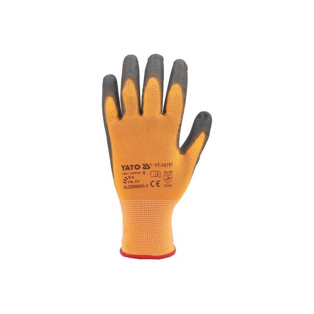 Рабочие рукавицы YATO размер 10 с полиуретановой оболочкой, для смартфона, фото , изображение 5 | SNABZHENIE.com.ua