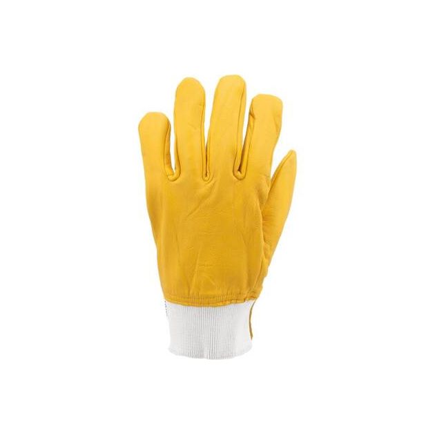 Перчатки робочі жовті з текстильною стяжкою YATO шкіра, розмір 10 (YT-74650), фото , зображення 5 | SNABZHENIE.com.ua Перчатки робочі жовті з текстильною стяжкою YATO шкіра, розмір 10 (YT-74650), фото , зображення 5 | SNABZHENIE.com.ua