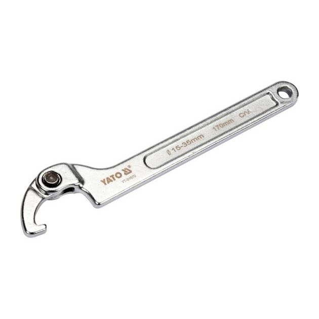 Ключ гаковий з носиком на шарнірі M=15-35 мм YATO, L=170 мм, фото , изображение 2 | SNABZHENIE.com.ua