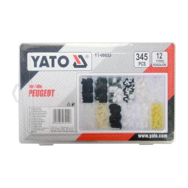 Крепления обшивки PEUGEOT YATO, 345 шт, 12 типоразмеров (YT-06653), фото , изображение 3 | SNABZHENIE.com.ua Крепления обшивки PEUGEOT YATO, 345 шт, 12 типоразмеров (YT-06653), фото , изображение 3 | SNABZHENIE.com.ua