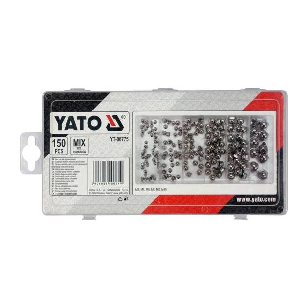 Гайки М3-М10 YATO замкнуті полусферичні, пластиковий коробка, набір 150 шт (YT-06775), фото , зображення 2 | SNABZHENIE.com.ua Гайки М3-М10 YATO замкнуті полусферичні, пластиковий коробка, набір 150 шт (YT-06775), фото , зображення 2 | SNABZHENIE.com.ua