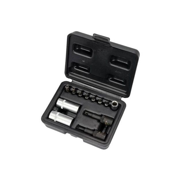 Набір торцевих і викруткових насадок для обслуговування кондиціонерів YATO 1/4, 12 шт + кейс (YT-12007), фото , зображення 2 | SNABZHENIE.com.ua