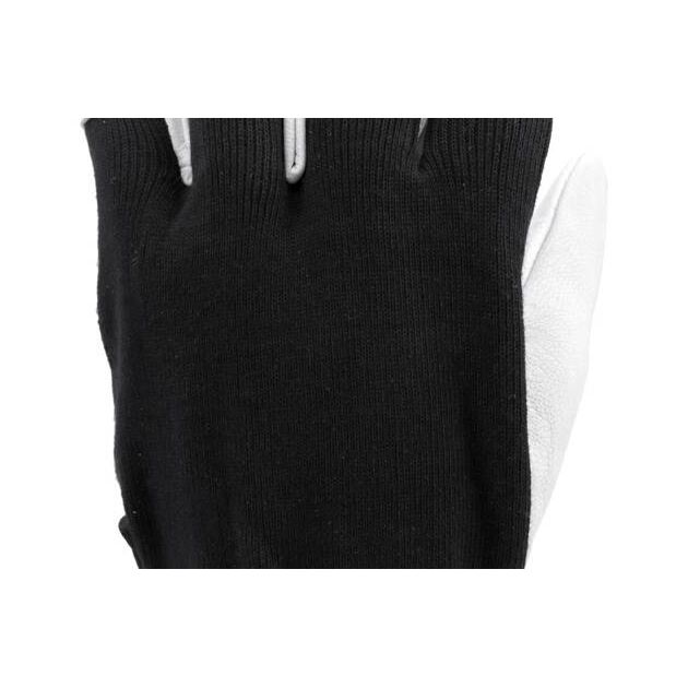 Перчатки рабочие YATO, бело-черные, хлопок + кожа, размер 8, фото , изображение 5 | SNABZHENIE.com.ua