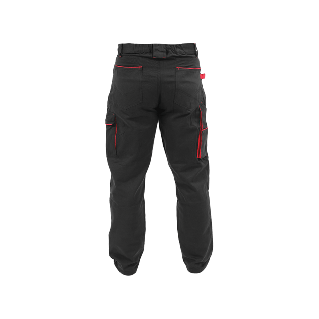 Штани робочі COMFY YATO XXL, чорні з червоним, 7 кишень, бавовна, фото , изображение 17 | SNABZHENIE.com.ua