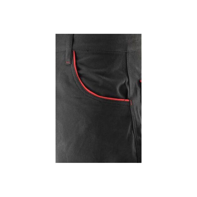 Штани робочі COMFY YATO M, чорні з червоним, 7 кишень, 100% бавовна, фото , изображение 9 | SNABZHENIE.com.ua