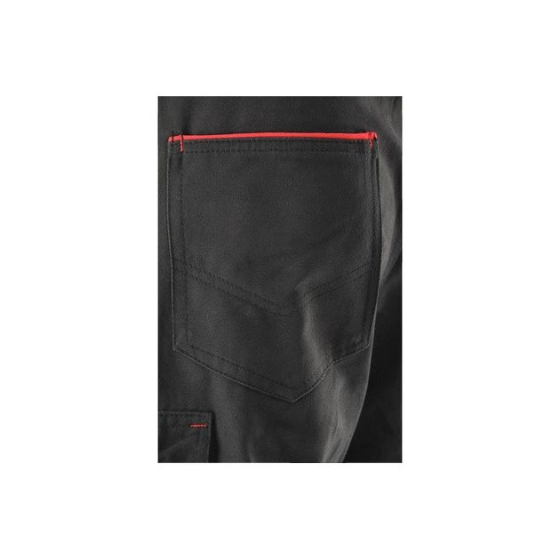 Штани робочі COMFY YATO M, чорні з червоним, 7 кишень, 100% бавовна, фото , изображение 13 | SNABZHENIE.com.ua