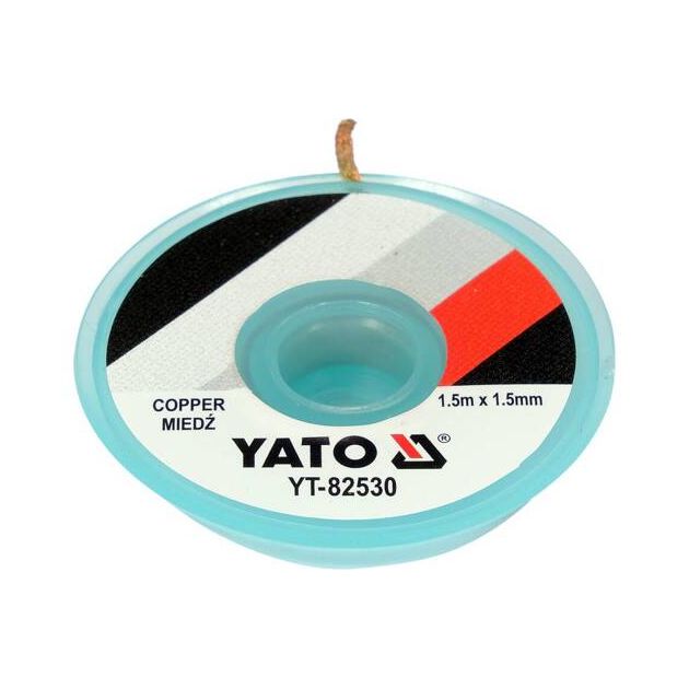Медная плетеная лента для очистки от припоя YATO, 1,5 м, 1,5 мм, фото , изображение 3 | SNABZHENIE.com.ua