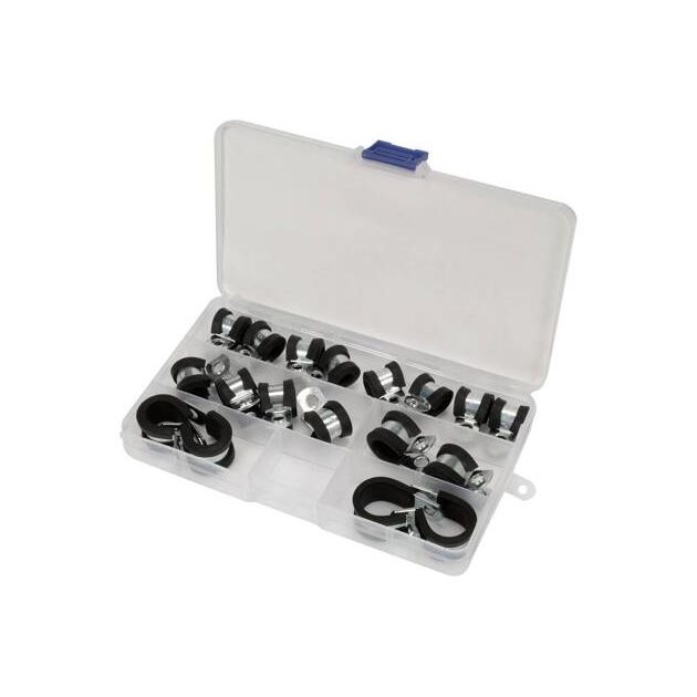 Хомути металево-гумові YATO: Ø= 6, 8, 10, 13, 16 мм, 18 шт, фото , зображення 3 | SNABZHENIE.com.ua