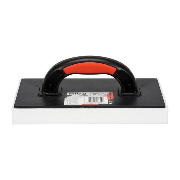 Терка пластикова з білою гідрогубкою YATO h= 30 мм, 270 x 130 мм, для змивання керамічної плитки, фото , зображення 3 | SNABZHENIE.com.ua