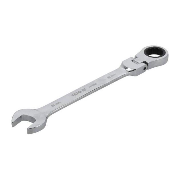 Ключ ріжково-накидний YATO з тріщаткою та шарніром : CrV, М= 20 мм, L= 245 мм [6/30/60], фото , зображення 2 | SNABZHENIE.com.ua