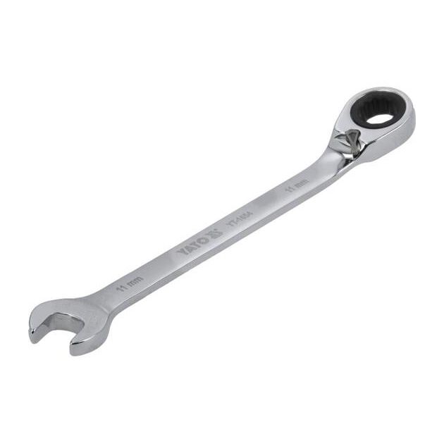 Ключ ріжково-накидний YATO з тріщаткою та перемикачем: CrV, М=11 мм, l=165 мм, фото , зображення 3 | SNABZHENIE.com.ua