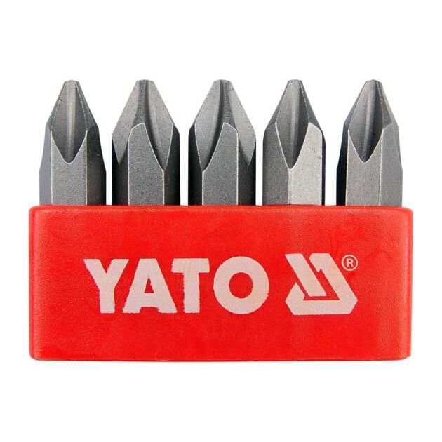 Біти отверточні ударні PH2, на кв. 5/16, 36 мм, набір 5 шт. YATO (YT-2810), фото , зображення 3 | SNABZHENIE.com.ua Біти отверточні ударні PH2, на кв. 5/16, 36 мм, набір 5 шт. YATO (YT-2810), фото , зображення 3 | SNABZHENIE.com.ua