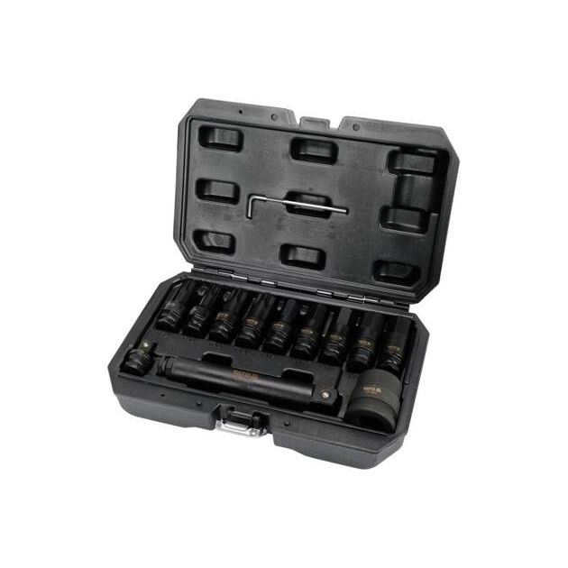 Набор бит YATO TORX, HEX для квадратов 1/2", 3/4", 12 эл., фото , изображение 3 | SNABZHENIE.com.ua