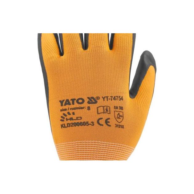 Рукавицы нейлоновые с нитриловой оболочкой YATO, размер 10, для смартфона, фото , изображение 9 | SNABZHENIE.com.ua