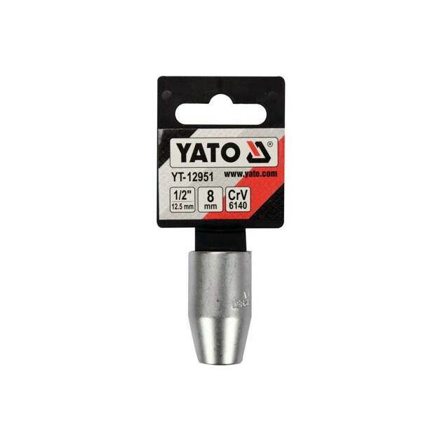 Переходник для бит YATO 1/2" квадрат, М = 8 мм (YT-12951), фото , изображение 3 | SNABZHENIE.com.ua