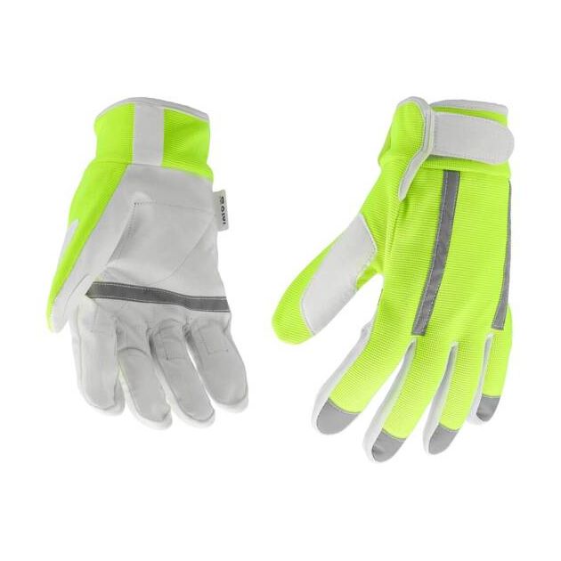 Перчатки рабочие YATO бело-желтые, светоотражающие, экокожа, 10 размер, фото , изображение 2 | SNABZHENIE.com.ua