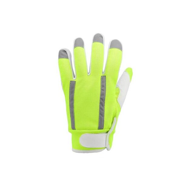 Перчатки рабочие YATO бело-желтые, светоотражающие, экокожа, 10 размер, фото , изображение 3 | SNABZHENIE.com.ua