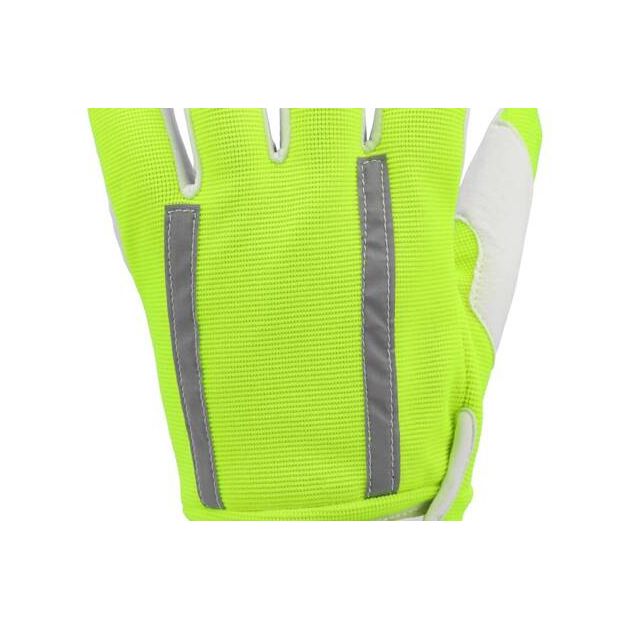 Перчатки рабочие YATO бело-желтые, светоотражающие, экокожа, 10 размер, фото , изображение 5 | SNABZHENIE.com.ua